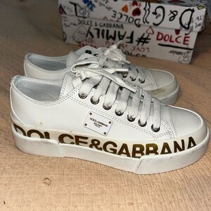 Kids dolce and gabanna gold and white worn once